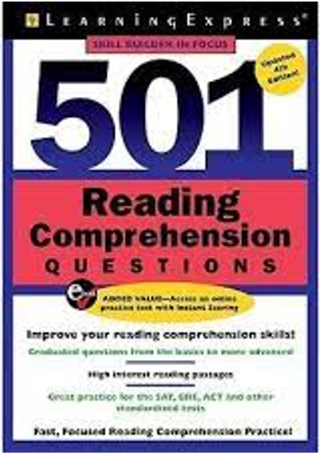 501 Reading Comprehension Questions Book