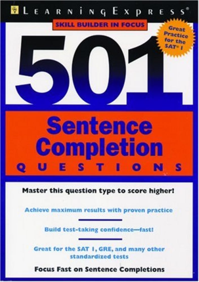 501 Sentence Completion Questions Book